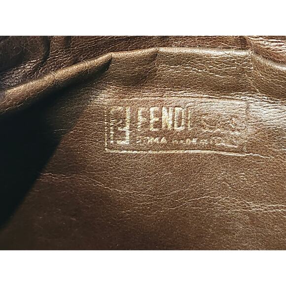 SOLD Fendi Suede and Leather Zucchino FF Logo Crossbody Bag Brown Made in Italy - Picture 12 of 16
